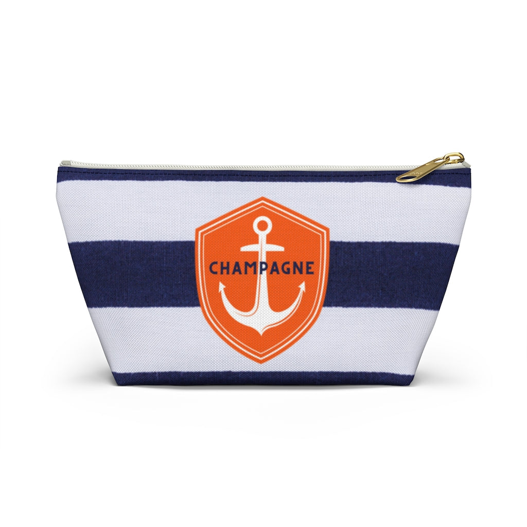 Nautical Champagne - Accessory Pouch - Bubbles Make Me Happy