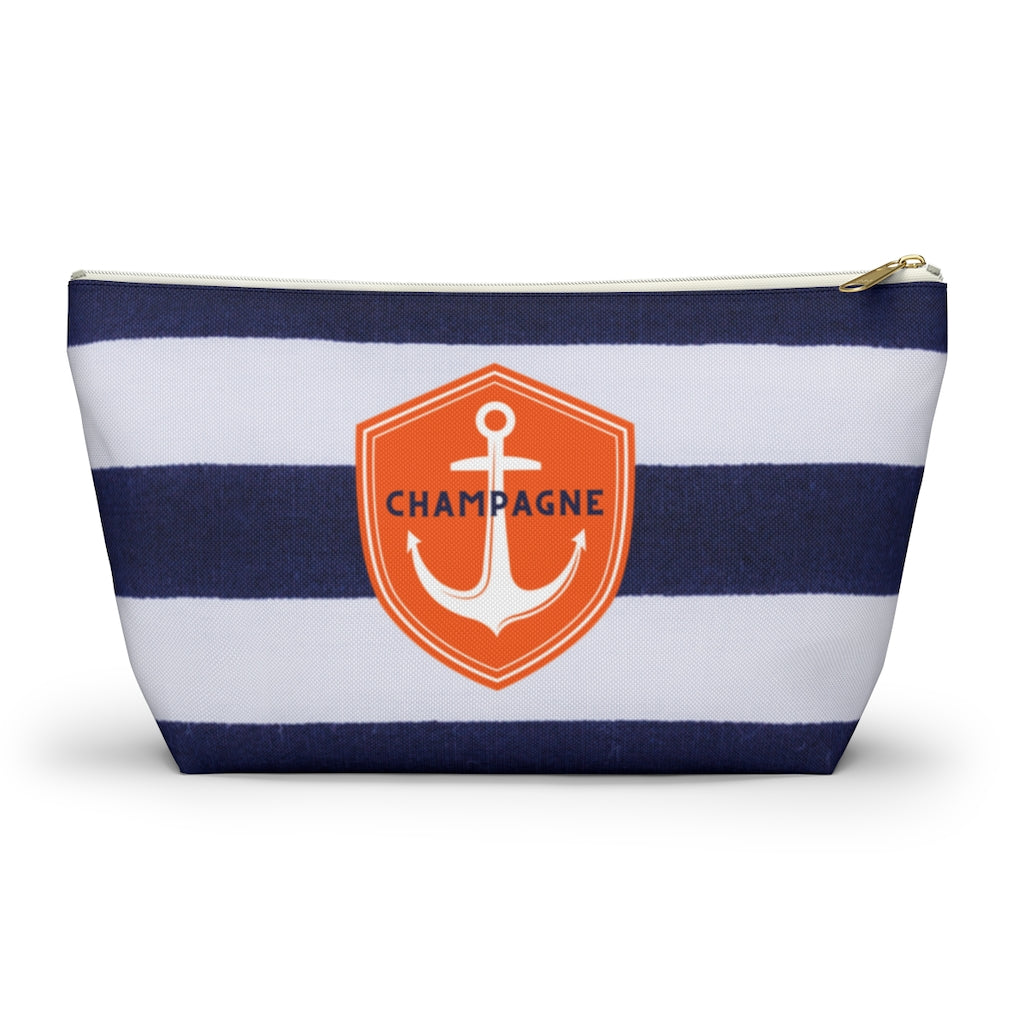 Nautical - Accessory Pouch w T-bottom - Bubbles Make Me Happy