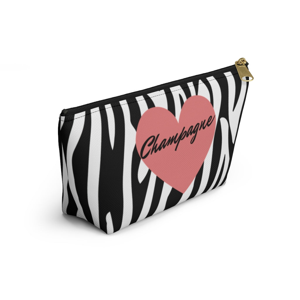 Zebra - Accessory Pouch w T-bottom - Bubbles Make Me Happy