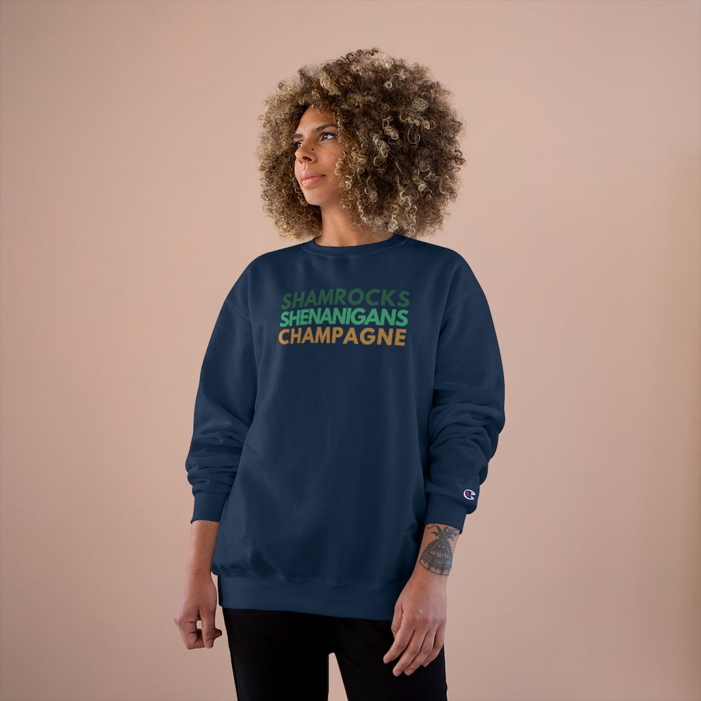 Shamrocks - Champion Unisex Sweatshirt - Bubbles Make Me Happy