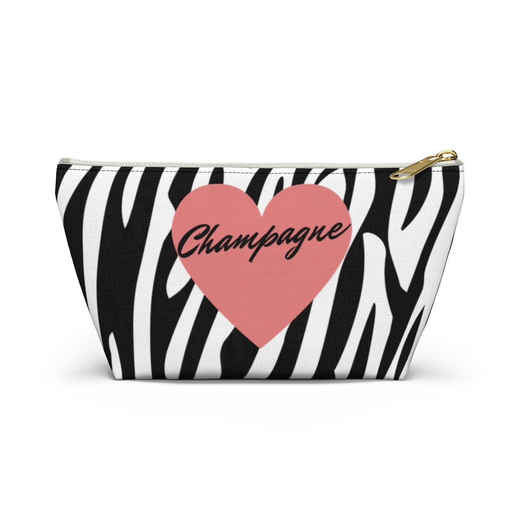 Zebra - Accessory Pouch w T-bottom - Bubbles Make Me Happy