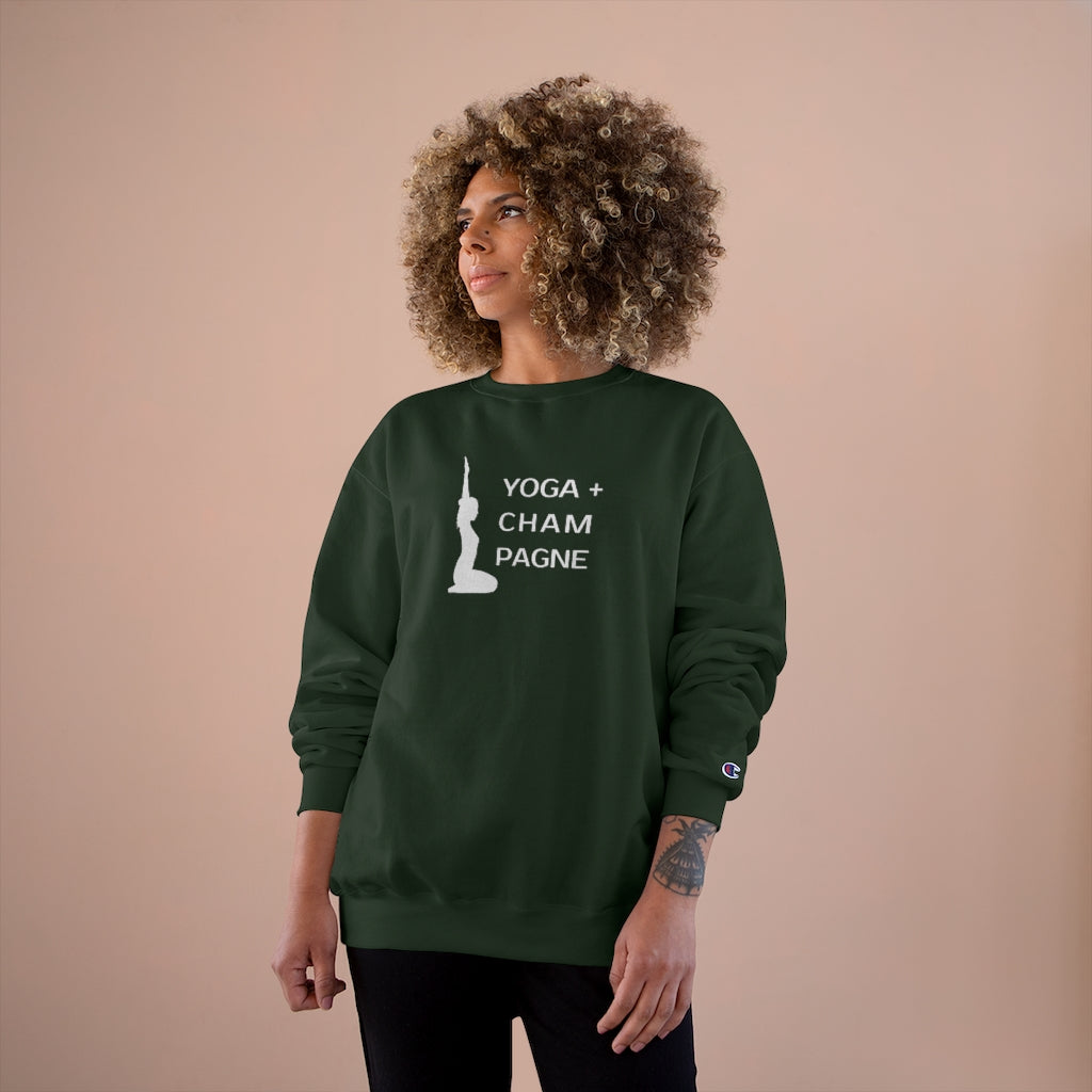 Yoga Pose - Champion Unisex Sweatshirt - Bubbles Make Me Happy