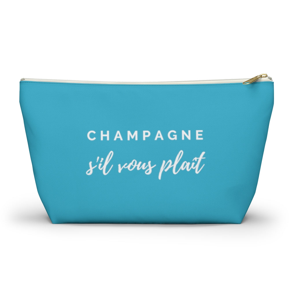S'il Vous Plaît - Aqua Accessory Pouch w T-bottom - Bubbles Make Me Happy