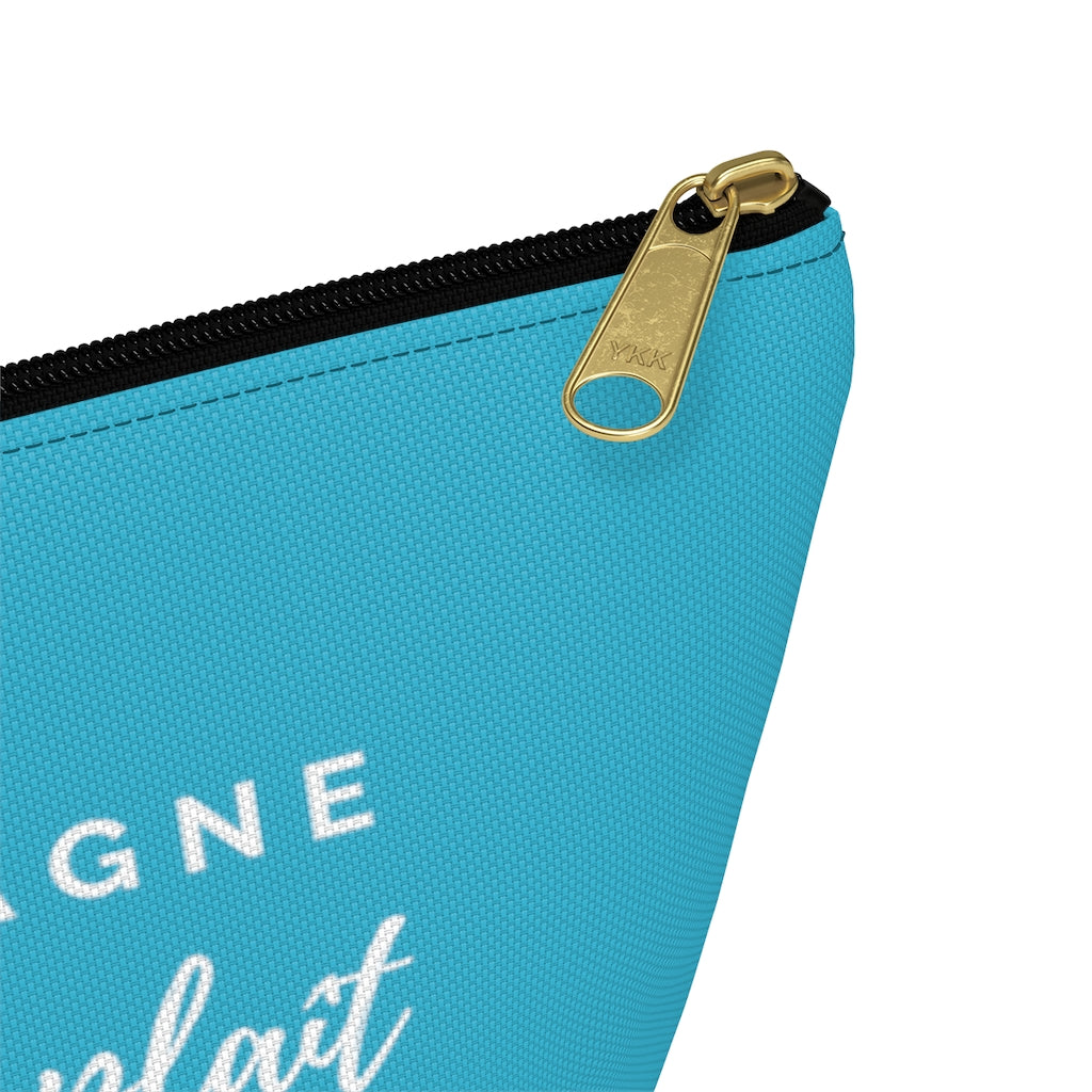S'il Vous Plaît - Aqua Accessory Pouch w T-bottom - Bubbles Make Me Happy