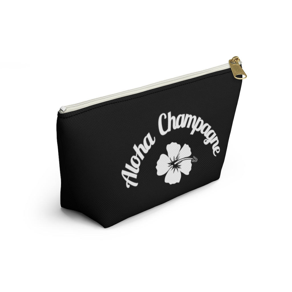 Aloha - Black Accessory Pouch w T-bottom - Bubbles Make Me Happy