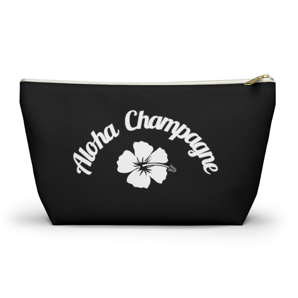 Aloha - Black Accessory Pouch w T-bottom - Bubbles Make Me Happy