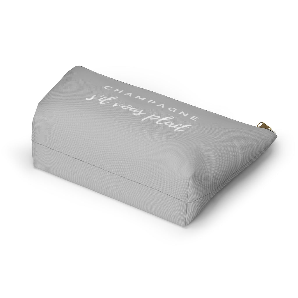 S'il Vous Plaît - Light Grey Accessory Pouch w T-bottom - Bubbles Make Me Happy