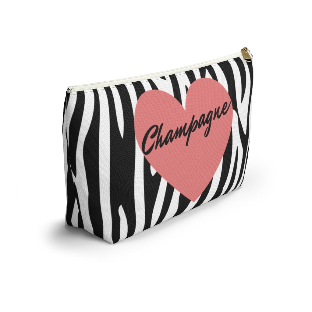 Zebra - Accessory Pouch w T-bottom - Bubbles Make Me Happy