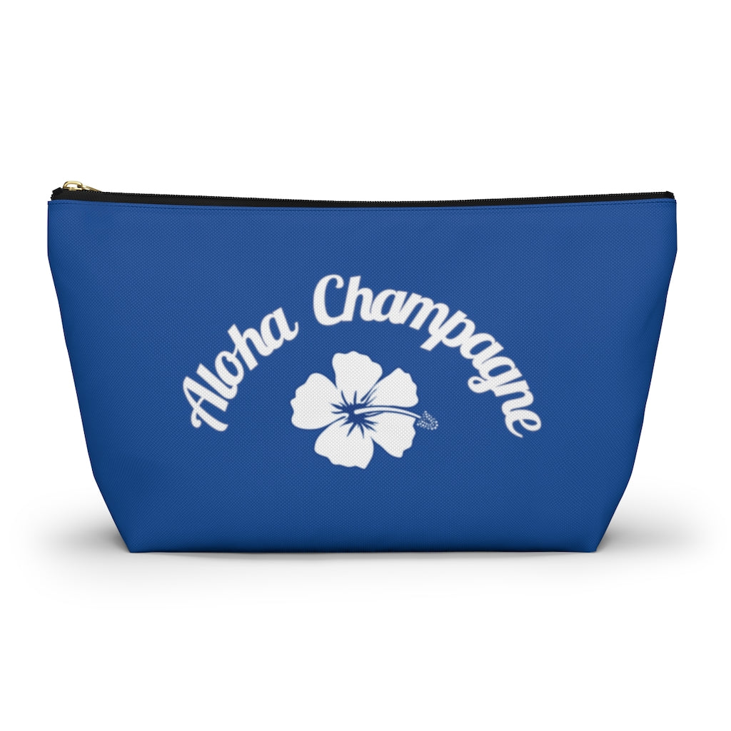 Aloha - Deep Blue Accessory Pouch w T-bottom - Bubbles Make Me Happy