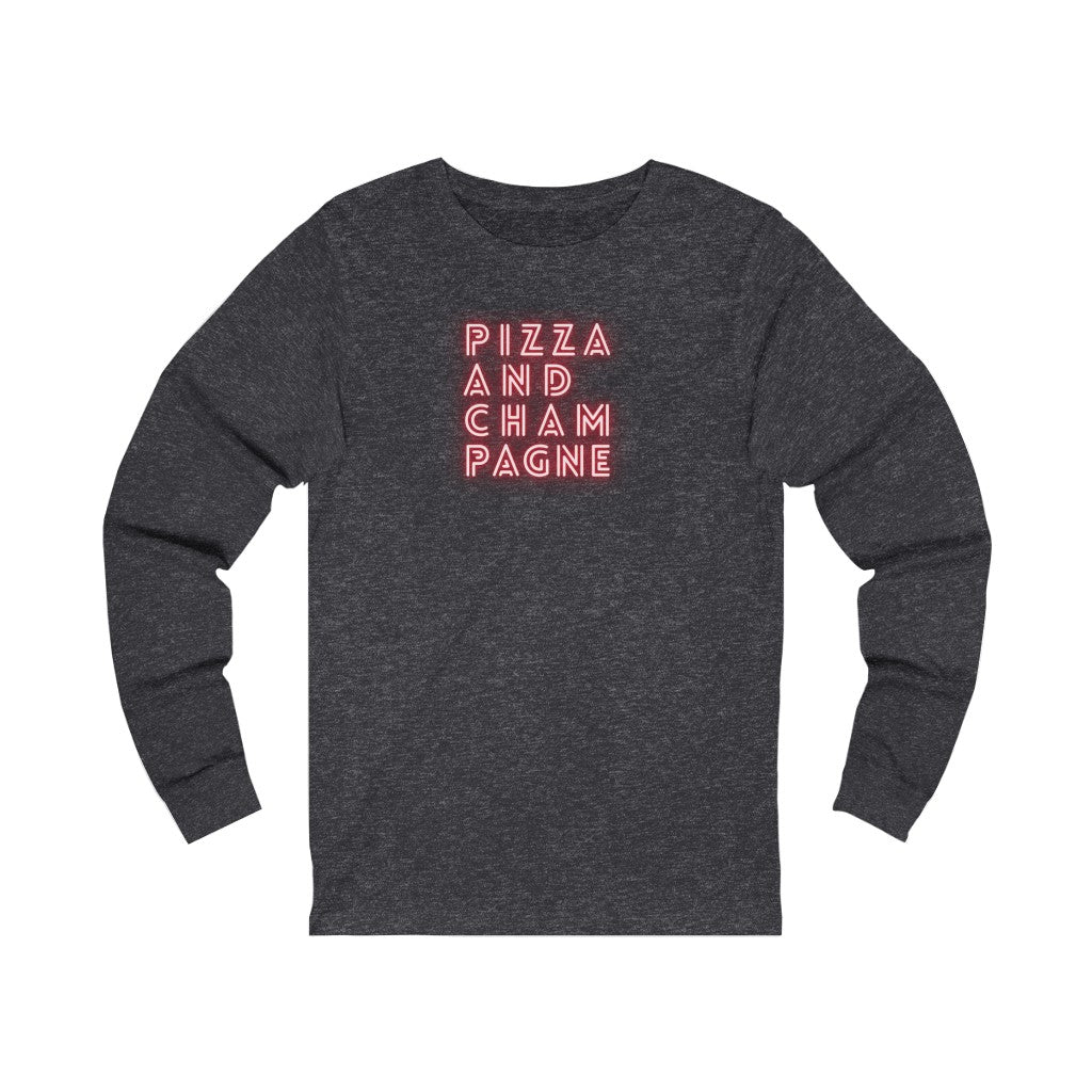 Pizza - Unisex Jersey Long Sleeve Tee - Bubbles Make Me Happy