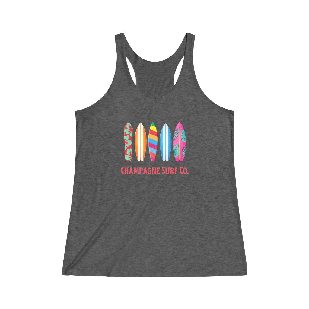 Surf Co - Women's Tri-Blend Racerback Tank - Bubbles Make Me Happy