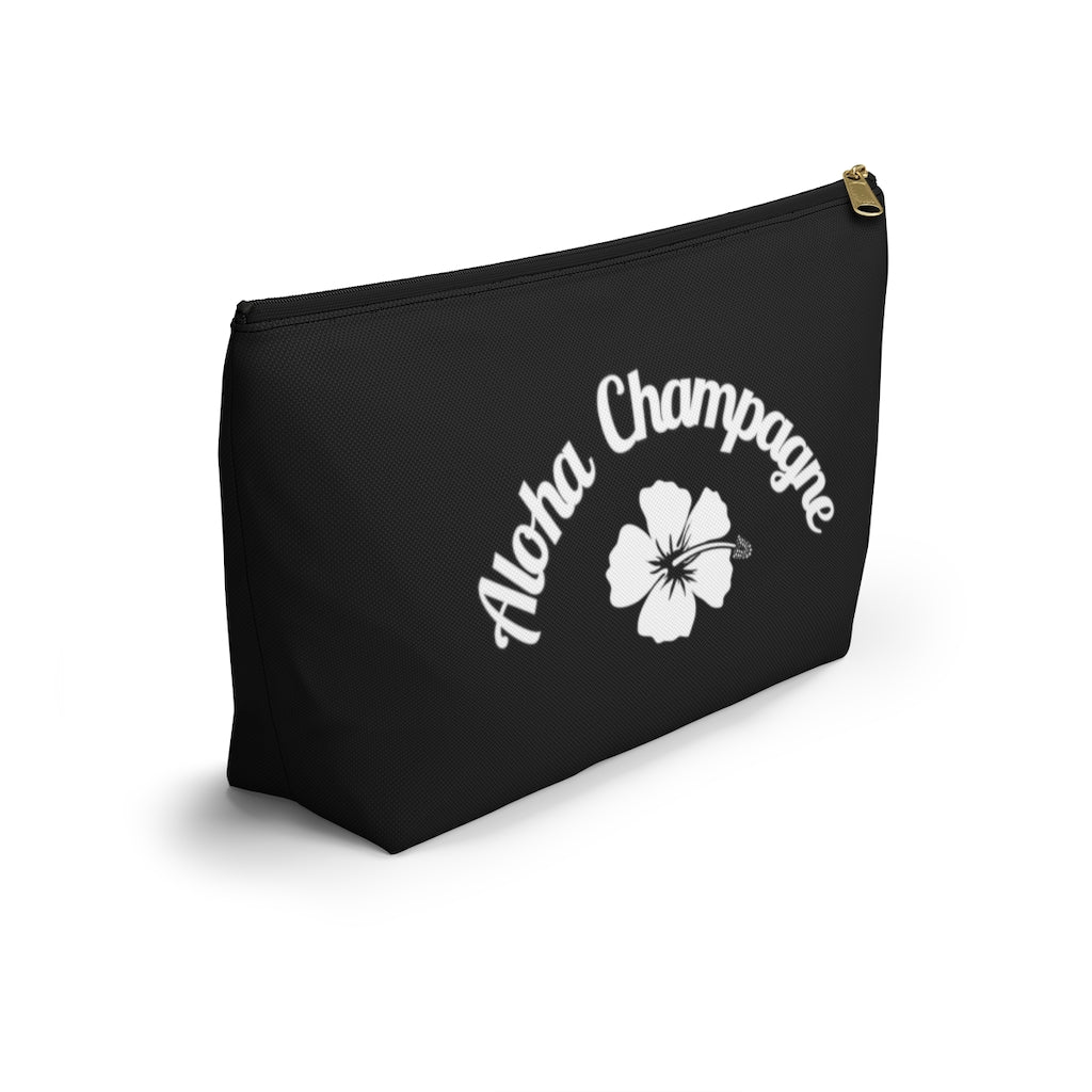 Aloha - Black Accessory Pouch w T-bottom - Bubbles Make Me Happy