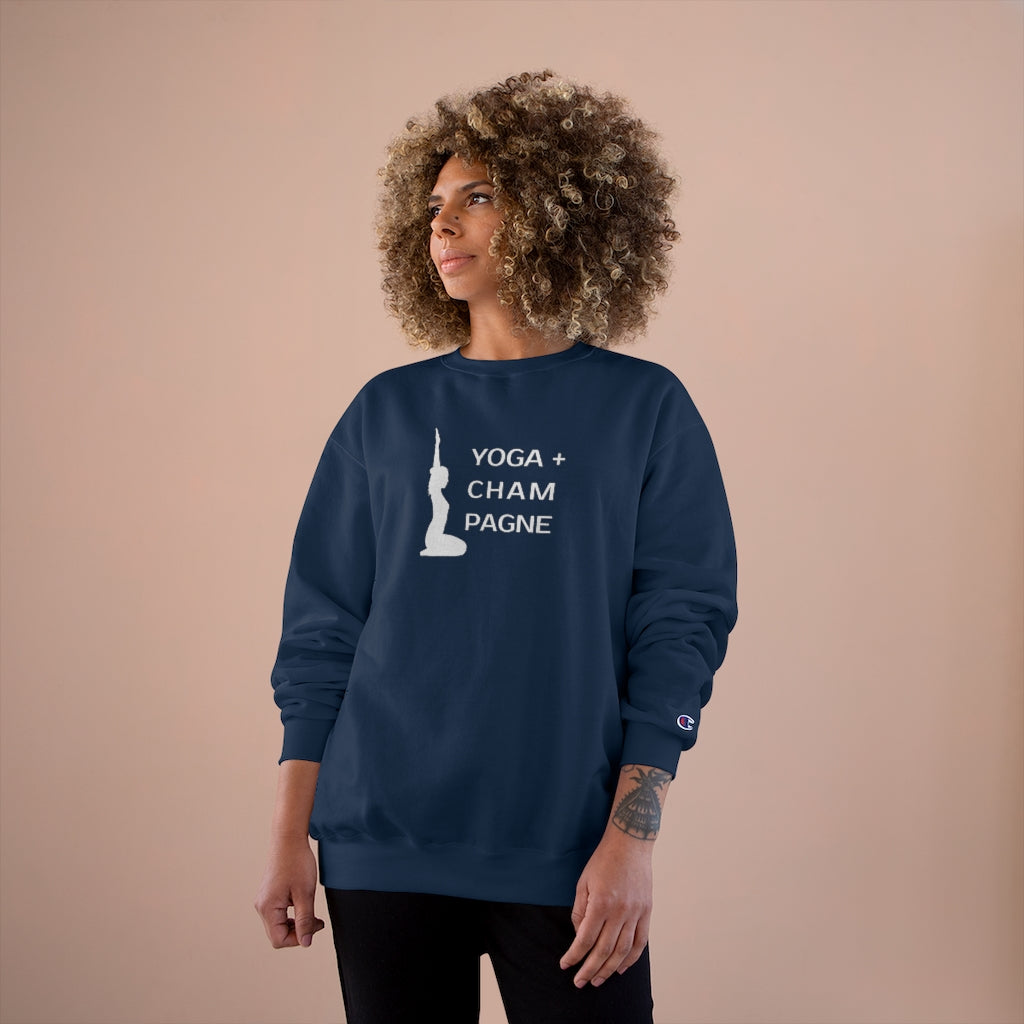 Yoga Pose - Champion Unisex Sweatshirt - Bubbles Make Me Happy