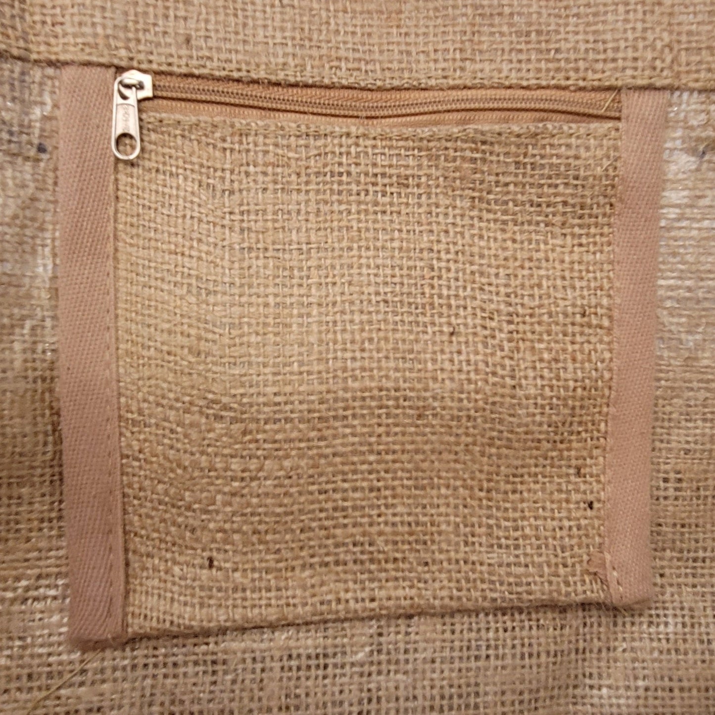 Interior Zipper Pouch - Embroidered Burlap Tote - Bubbles Make Me Happy