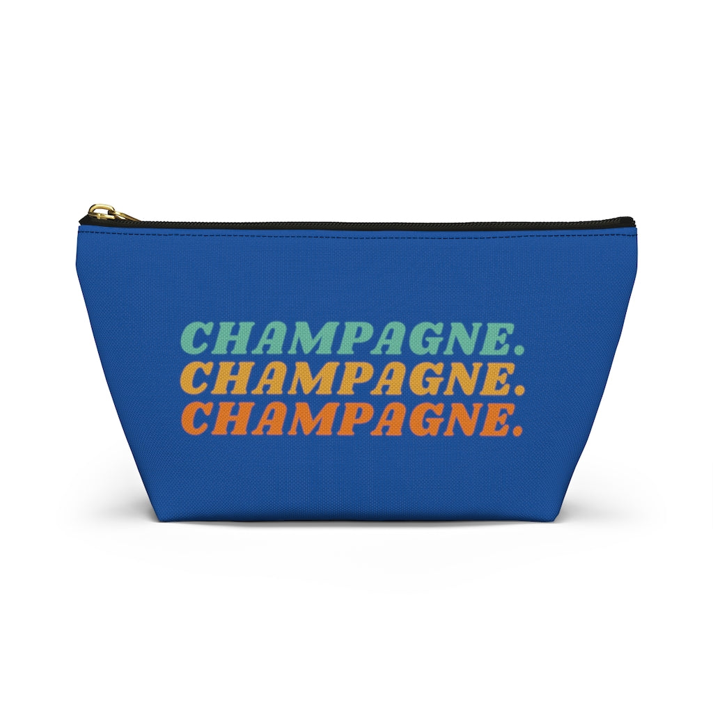 Champagne - Accessory Pouch w T-bottom - Bubbles Make Me Happy