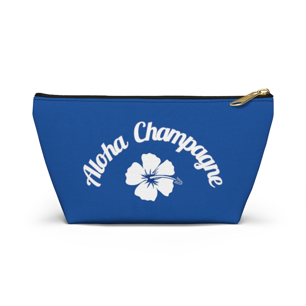 Aloha - Deep Blue Accessory Pouch w T-bottom - Bubbles Make Me Happy