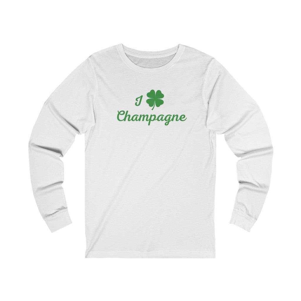Shamrock Love - Unisex Jersey Long Sleeve Tee - Bubbles Make Me Happy
