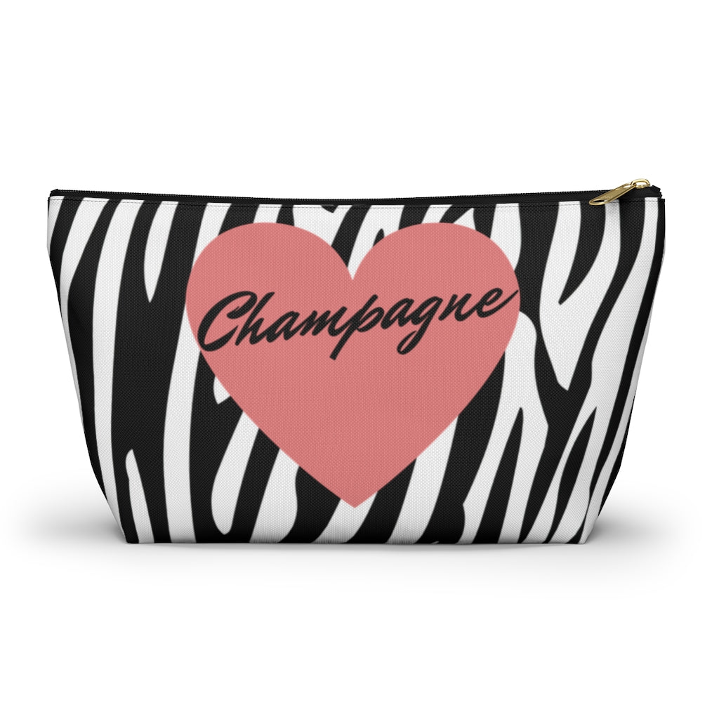 Zebra - Accessory Pouch w T-bottom - Bubbles Make Me Happy