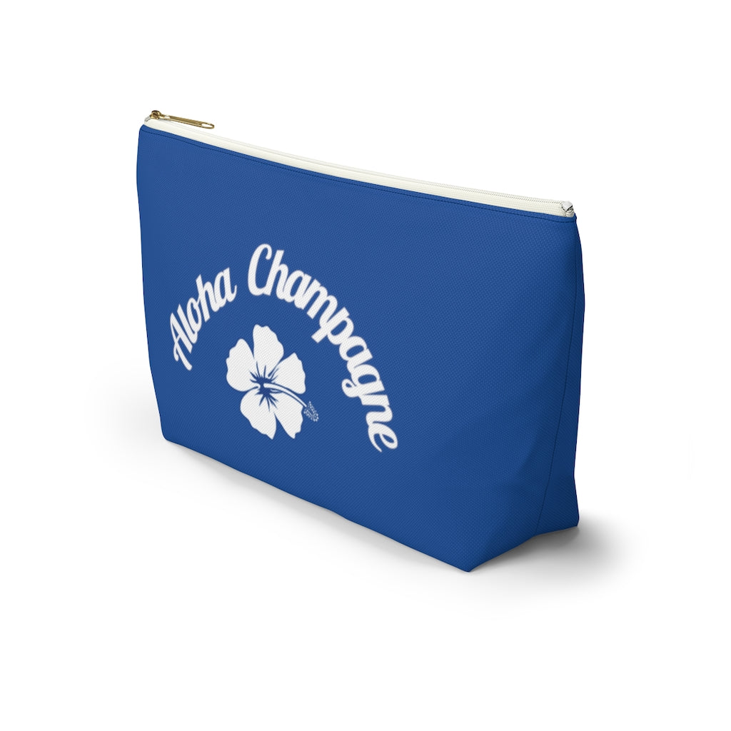 Aloha - Deep Blue Accessory Pouch w T-bottom - Bubbles Make Me Happy