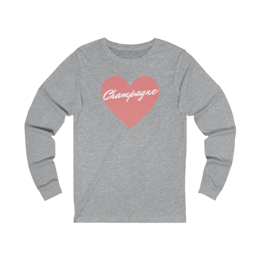 Heart - Unisex Jersey Long Sleeve Tee - Bubbles Make Me Happy