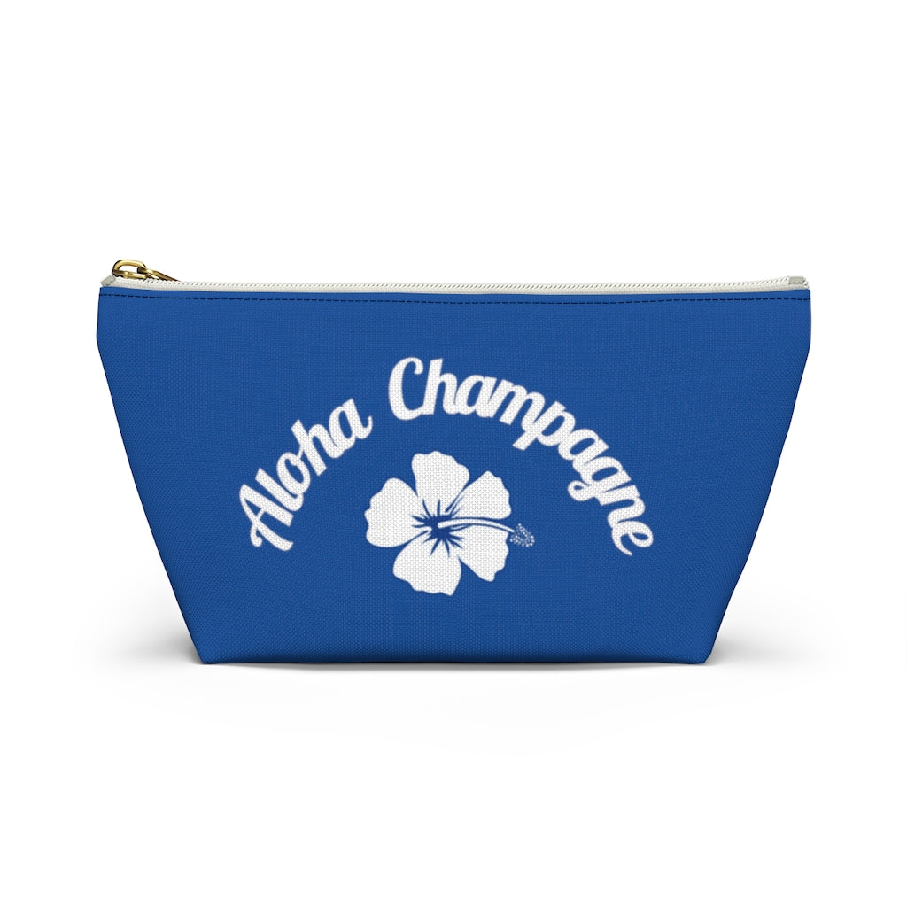 Aloha - Deep Blue Accessory Pouch w T-bottom - Bubbles Make Me Happy