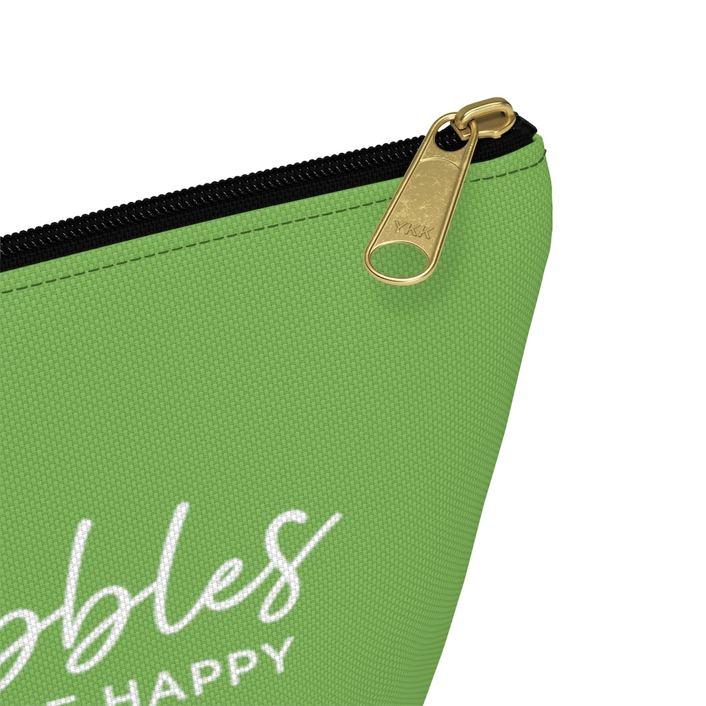 Bubbles - Apple Green Accessory Pouch w T-bottom - Bubbles Make Me Happy