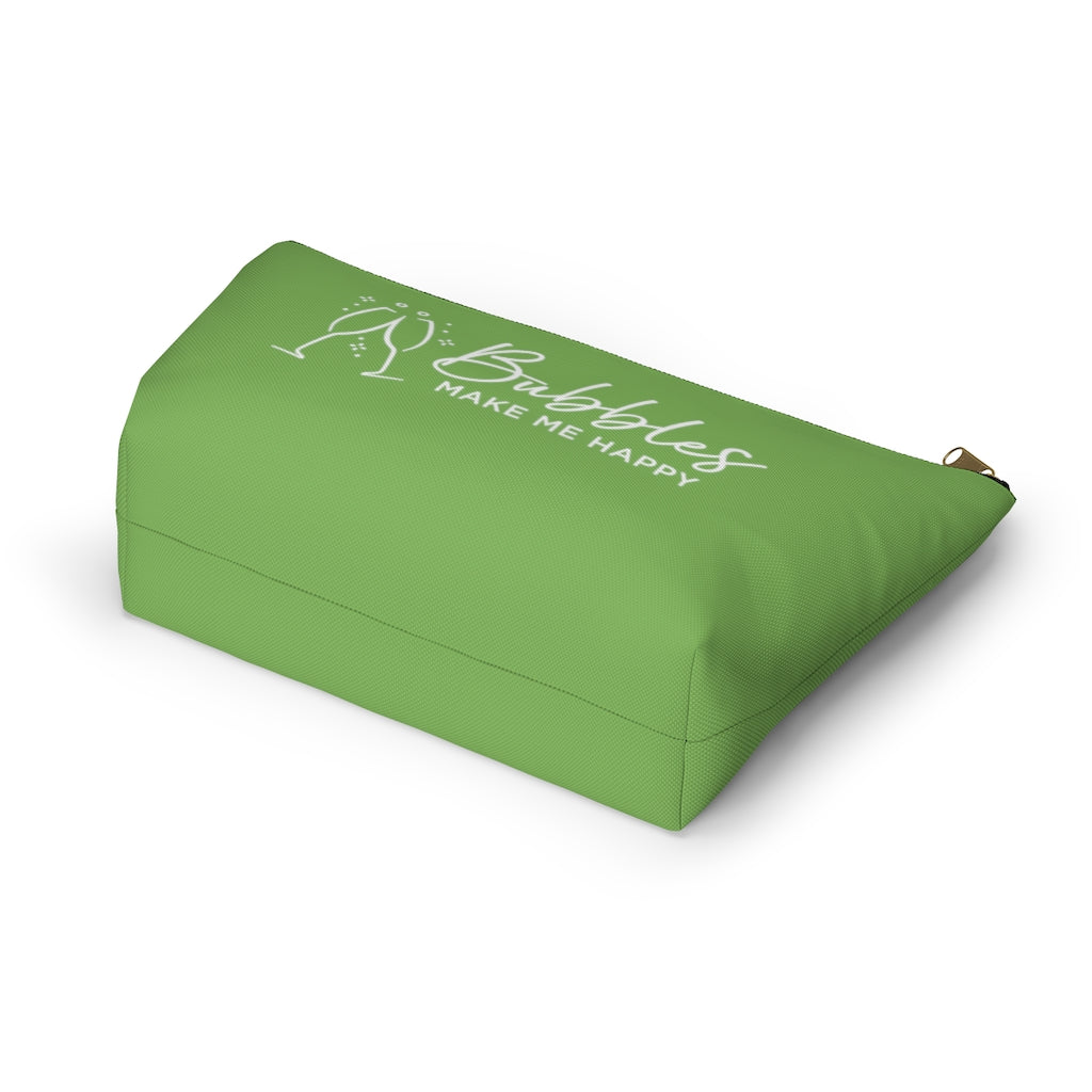 Bubbles - Apple Green Accessory Pouch w T-bottom - Bubbles Make Me Happy
