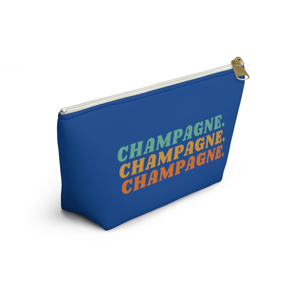 Champagne - Accessory Pouch w T-bottom - Bubbles Make Me Happy