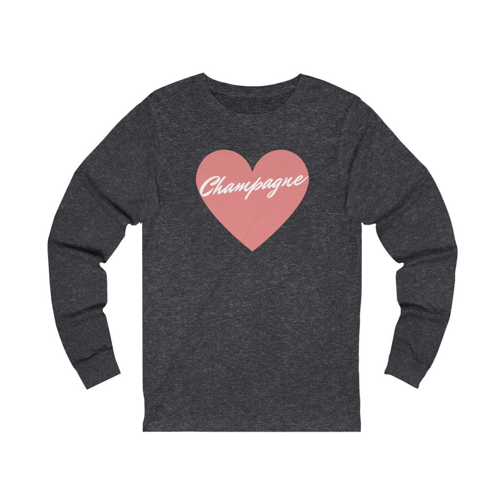 Heart - Unisex Jersey Long Sleeve Tee - Bubbles Make Me Happy