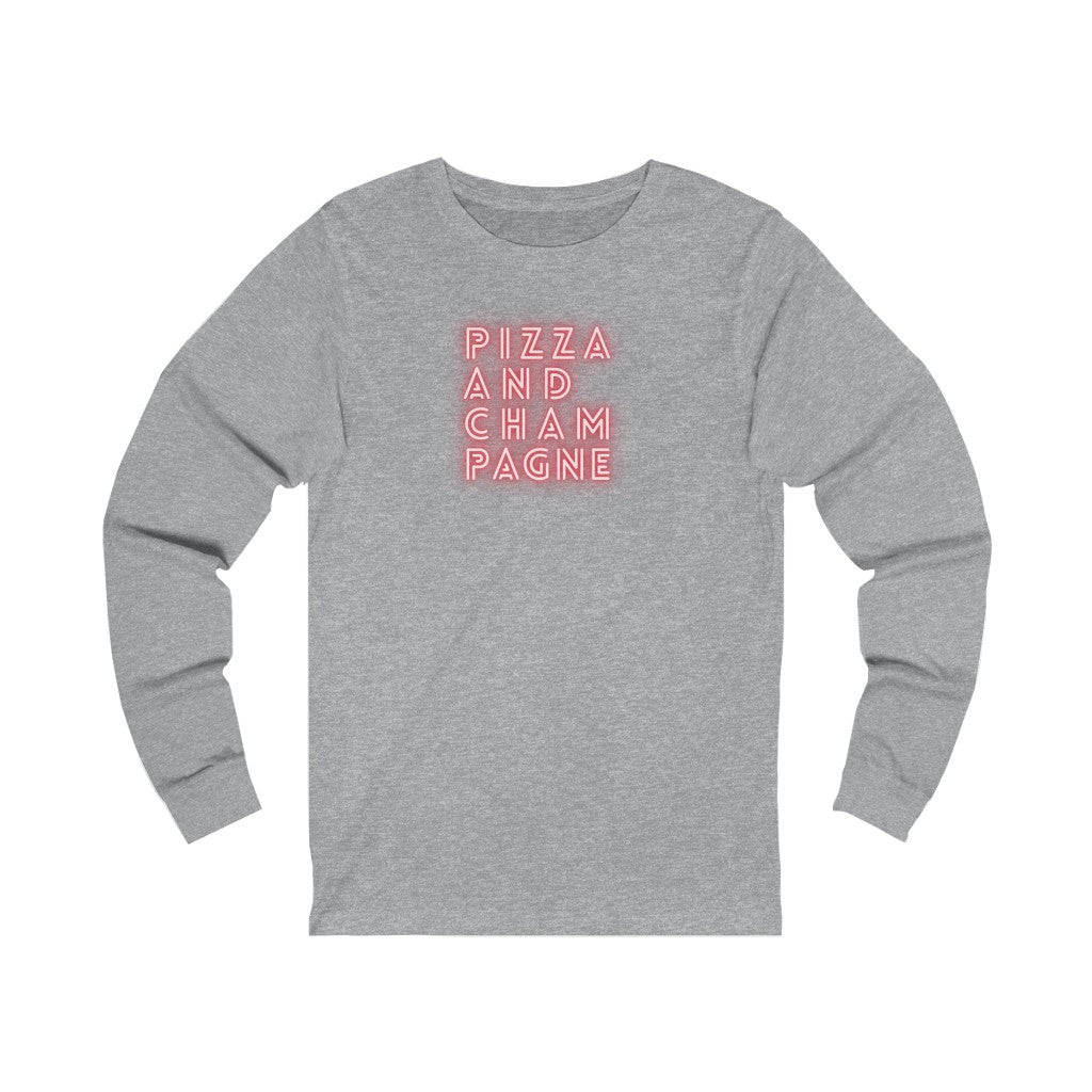 Pizza - Unisex Jersey Long Sleeve Tee - Bubbles Make Me Happy