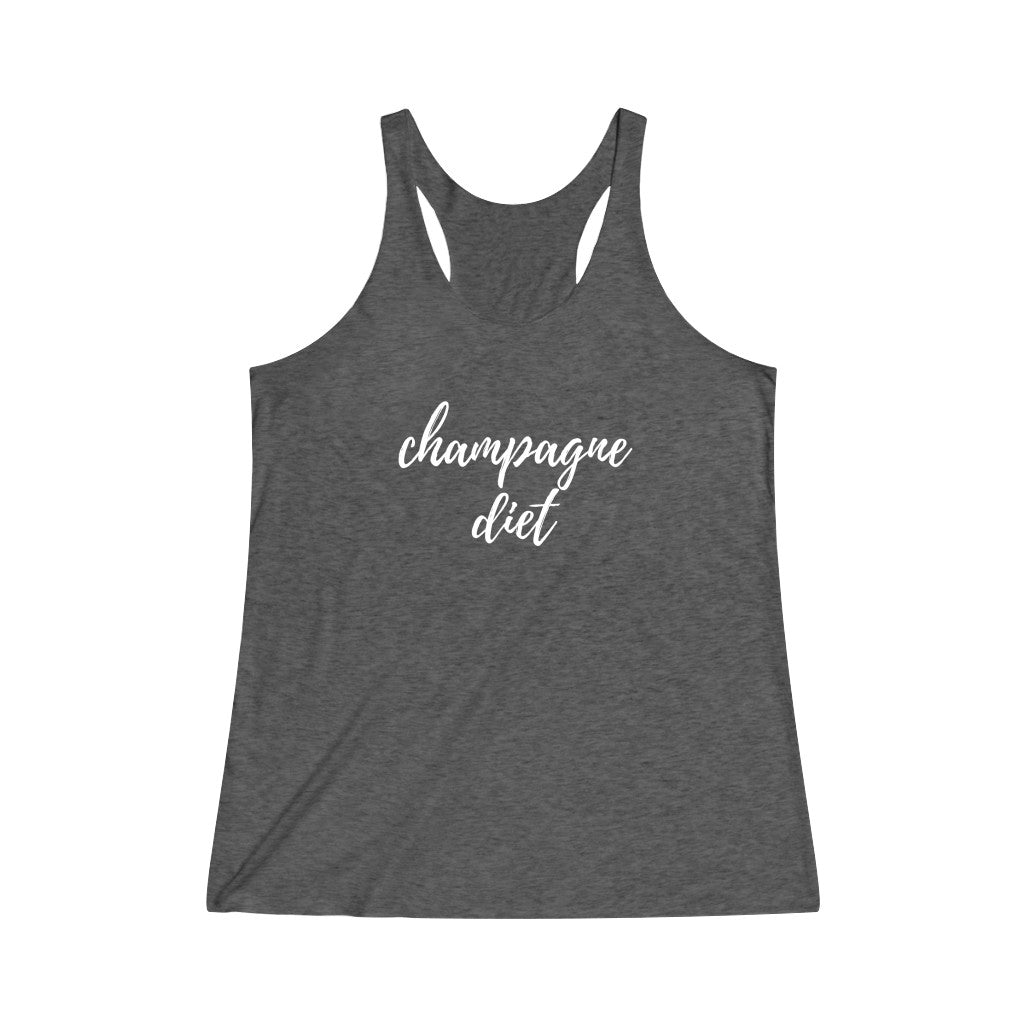 Diet - Women's Tri-Blend Racerback Tank - Bubbles Make Me Happy