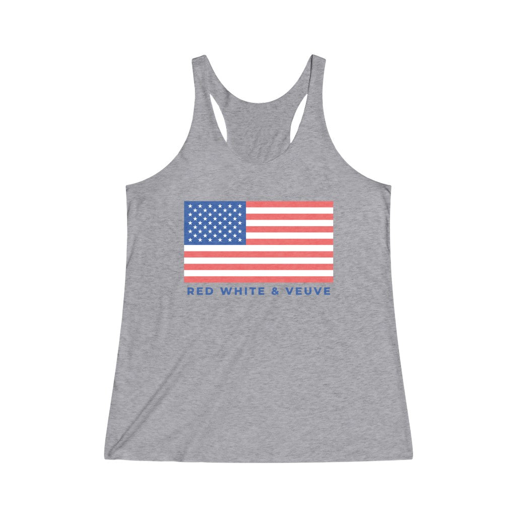 USA - Women's Tri-Blend Racerback Tank - Bubbles Make Me Happy