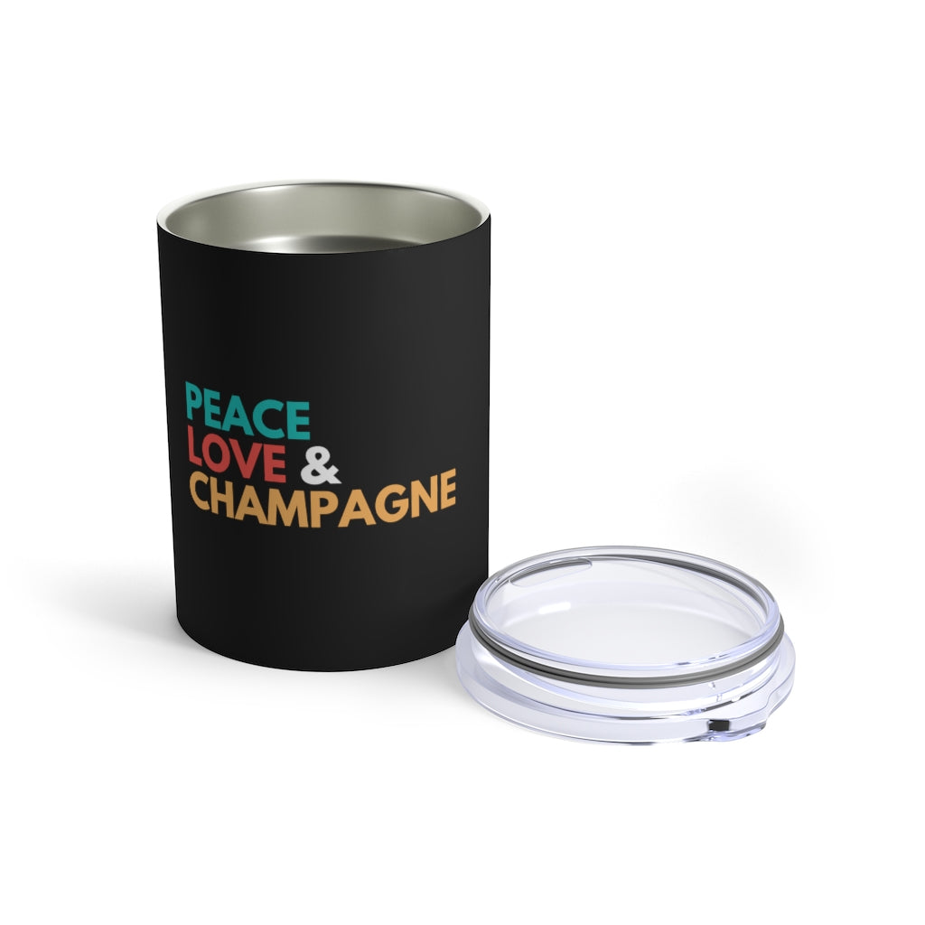 Peace - Black Tumbler 10oz - Bubbles Make Me Happy