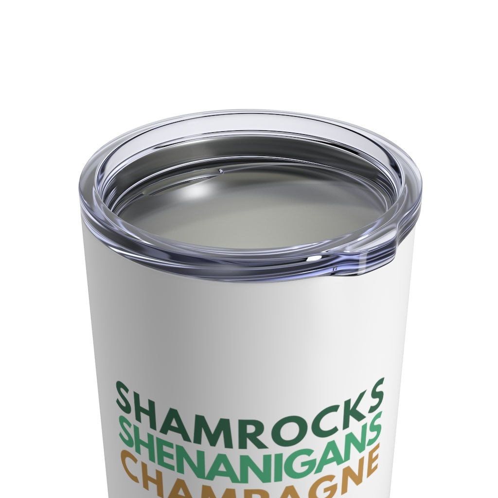 Shamrocks - White Tumbler 10oz - Bubbles Make Me Happy