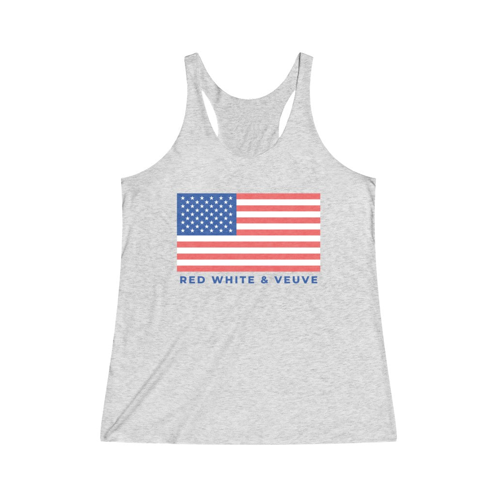 USA - Women's Tri-Blend Racerback Tank - Bubbles Make Me Happy