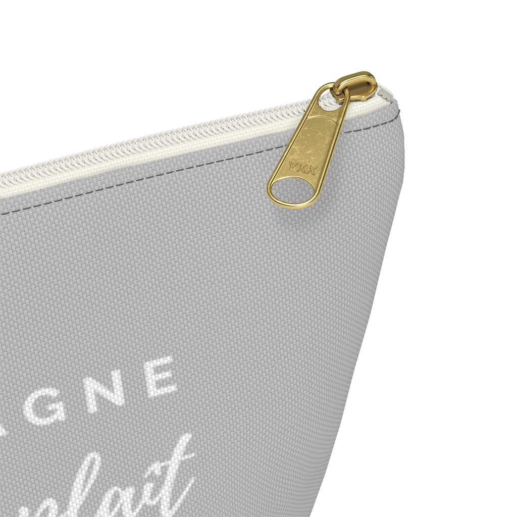 S'il Vous Plaît - Light Grey Accessory Pouch w T-bottom - Bubbles Make Me Happy