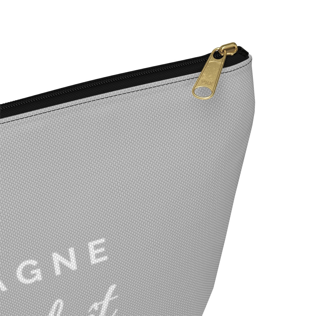 S'il Vous Plaît - Light Grey Accessory Pouch w T-bottom - Bubbles Make Me Happy