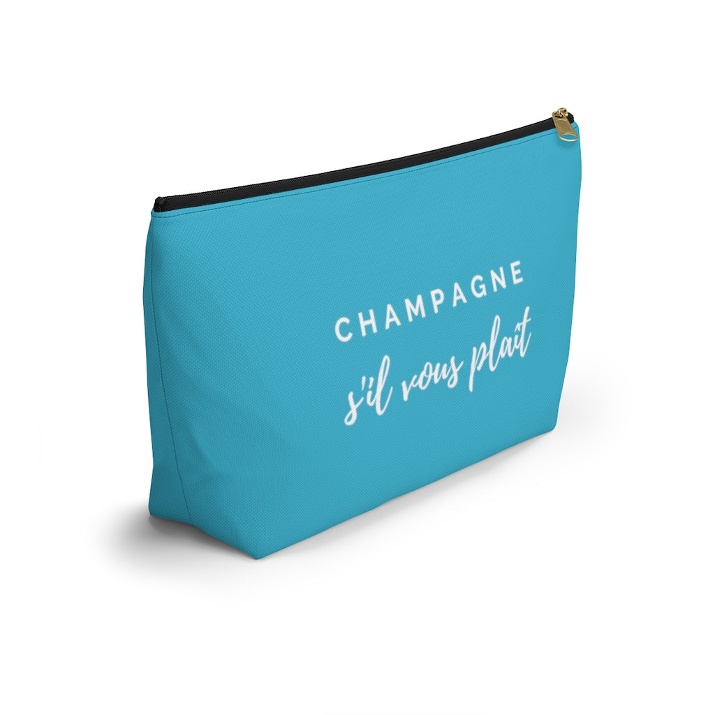 S'il Vous Plaît - Aqua Accessory Pouch w T-bottom - Bubbles Make Me Happy