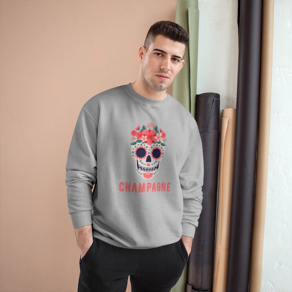 Sugar Skull - Champion Unisex Sweatshirt - Bubbles Make Me Happy