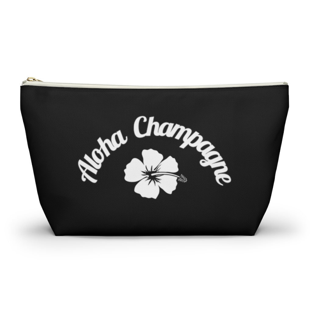 Aloha - Black Accessory Pouch w T-bottom - Bubbles Make Me Happy