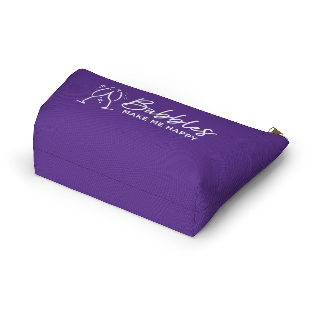 Bubbles - Deep Violet Accessory Pouch w T-bottom - Bubbles Make Me Happy