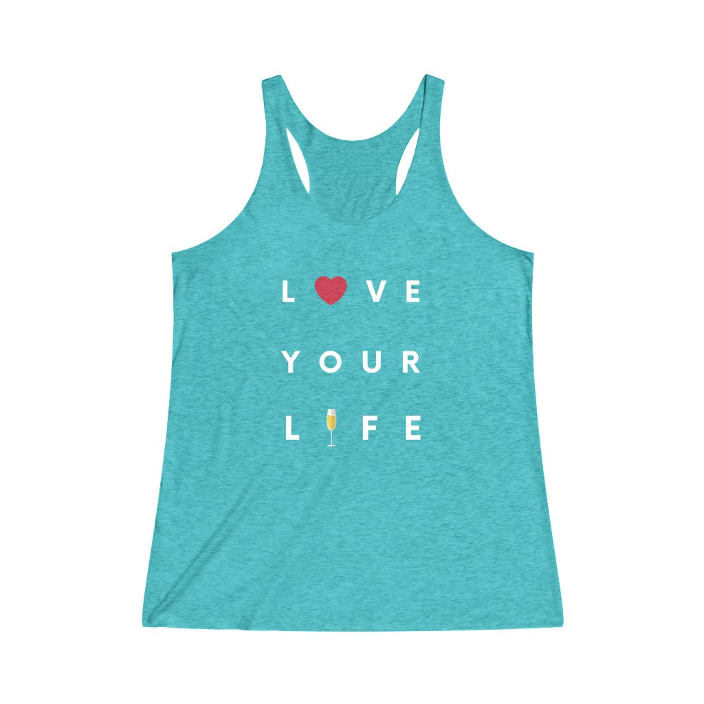 Life - Women's Tri-Blend Racerback Tank - Bubbles Make Me Happy