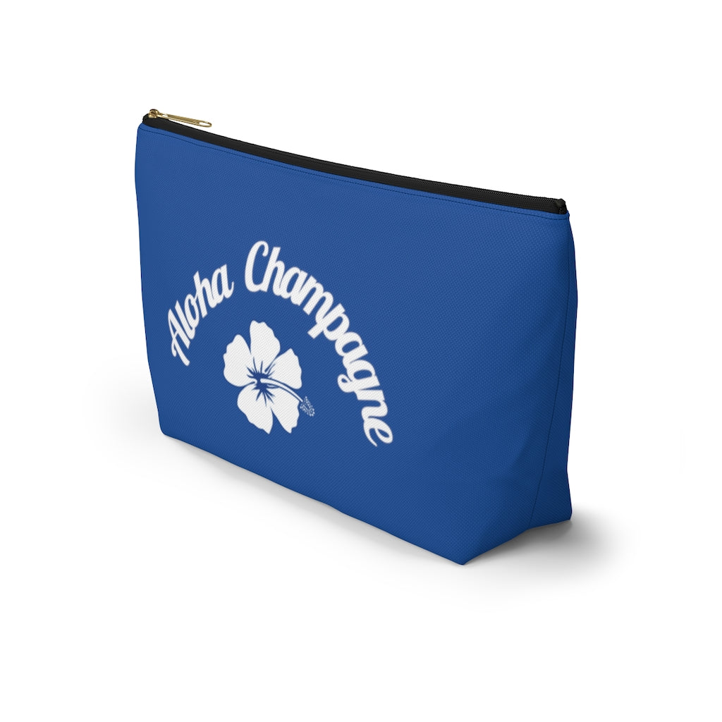 Aloha - Deep Blue Accessory Pouch w T-bottom - Bubbles Make Me Happy