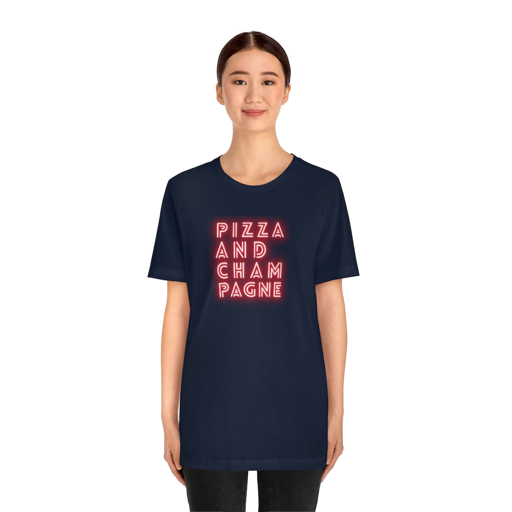 Pizza - Unisex Jersey Short Sleeve Tee - Bubbles Make Me Happy