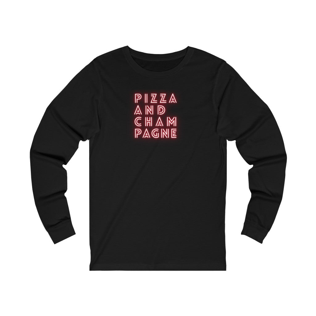 Pizza - Unisex Jersey Long Sleeve Tee - Bubbles Make Me Happy