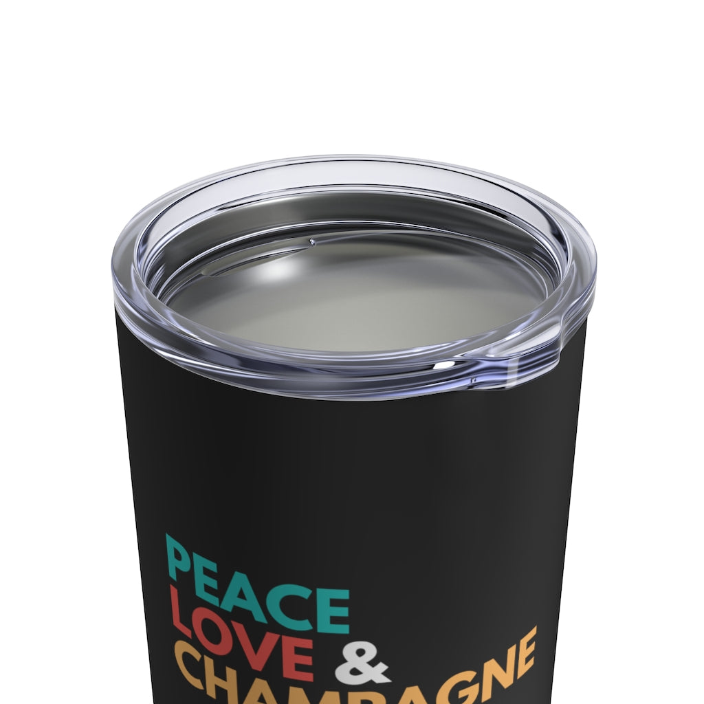 Peace - Black Tumbler 10oz - Bubbles Make Me Happy