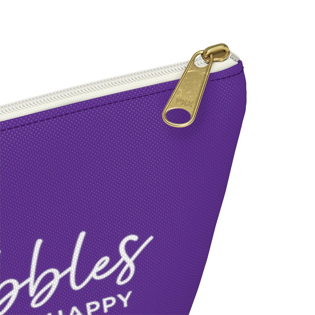 Bubbles - Deep Violet Accessory Pouch w T-bottom - Bubbles Make Me Happy