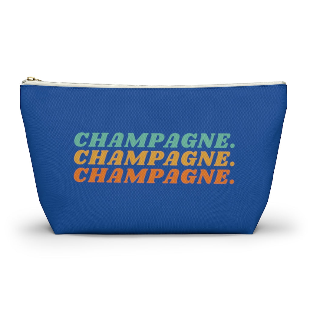 Champagne - Accessory Pouch w T-bottom - Bubbles Make Me Happy