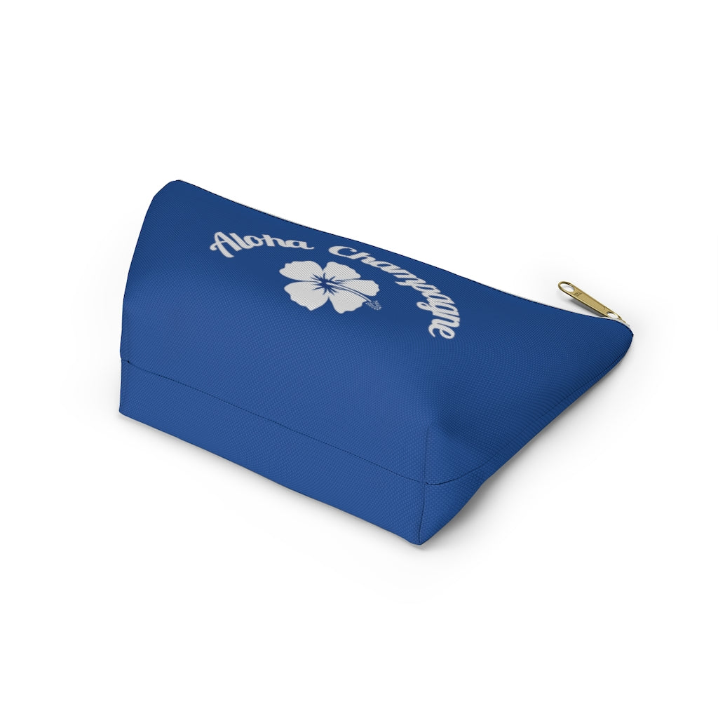 Aloha - Deep Blue Accessory Pouch w T-bottom - Bubbles Make Me Happy