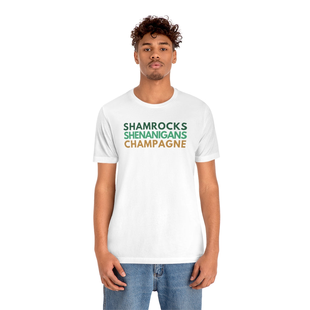 Shamrocks - Unisex Jersey Short Sleeve Tee - Bubbles Make Me Happy